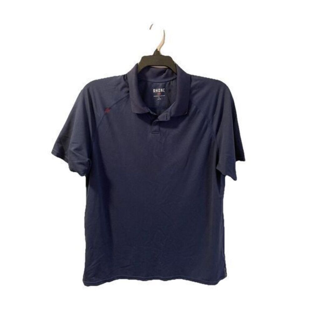 Rhone Delta Pique Polo Shirt True Navy Size Large Performance Knit